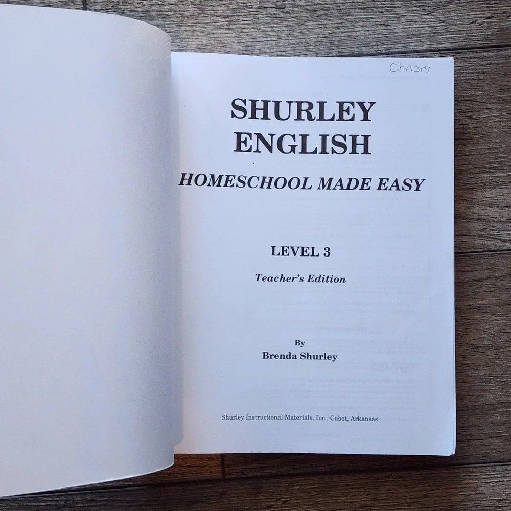 Lot Shurley English Homeschooling Grammar Composition Teacher's Manuals 1, 3, 4